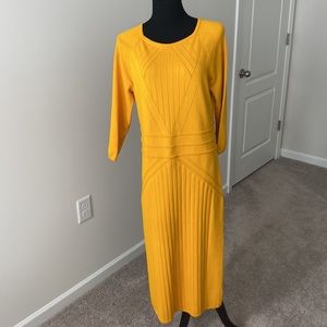 COPY - Gabrielle Union NY&CO yellow midi fitted dress